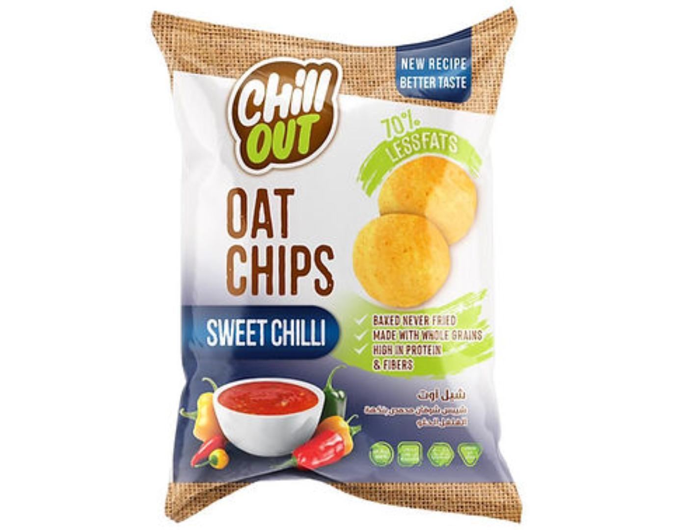 CHILL OUT OAT CHIPS SWEET CHILLI 60G